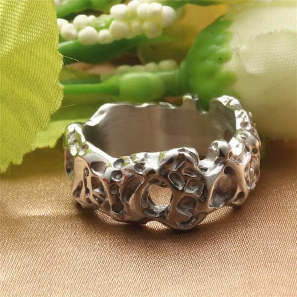 Titanium Steel Tree Figure Vintage Ring