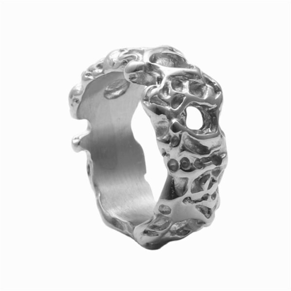 Titanium Steel Tree Figure Vintage Ring