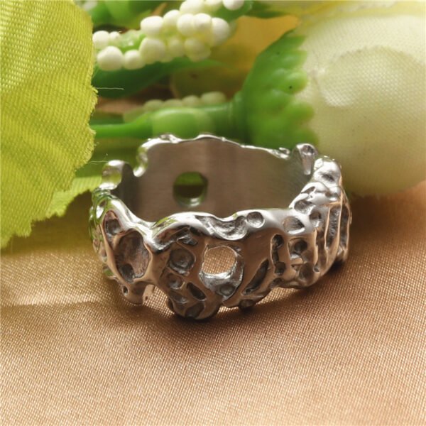 Titanium Steel Tree Figure Vintage Ring